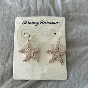 Tommy Bahama Rose Gold Crystal Starfish Drop Earrings